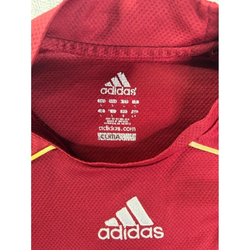 adidas Soccer Jersey Vintage-inspired Mens L Burgundy Embroidered Climacool